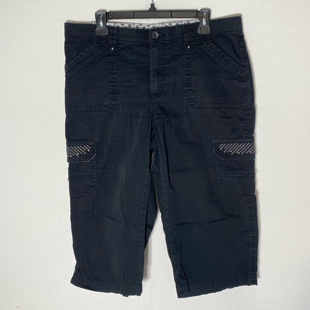 Lee Sinfully Soft Black Cargo Capris XL